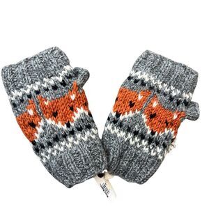 World Market Crotchet Fox Gloves Fingerless NWT